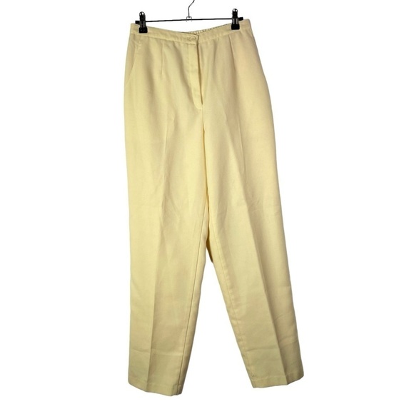 Vintage Koret Pale Yellow Straight Leg High Rise Trouser Pants 8 - Picture 1 of 3